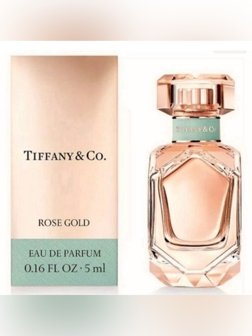Tiffany & Co. Rose Gold Bottle with Pale Blue Collar